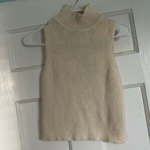 Cream turtle neck sweater vest